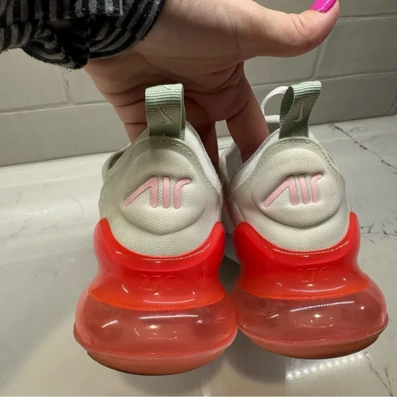 Nike Air Max 270 White Pink Coral Women’s 7.5 / 6Y Sneakers Running Shoes - Picture 16 of 16